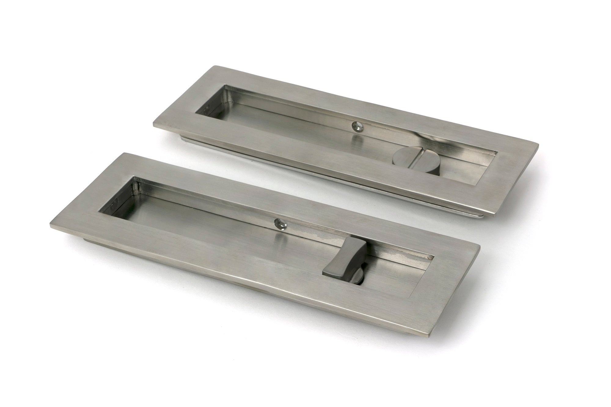 Satin Marine SS (316) 175mm Plain Rectangular Pull - Privacy Set