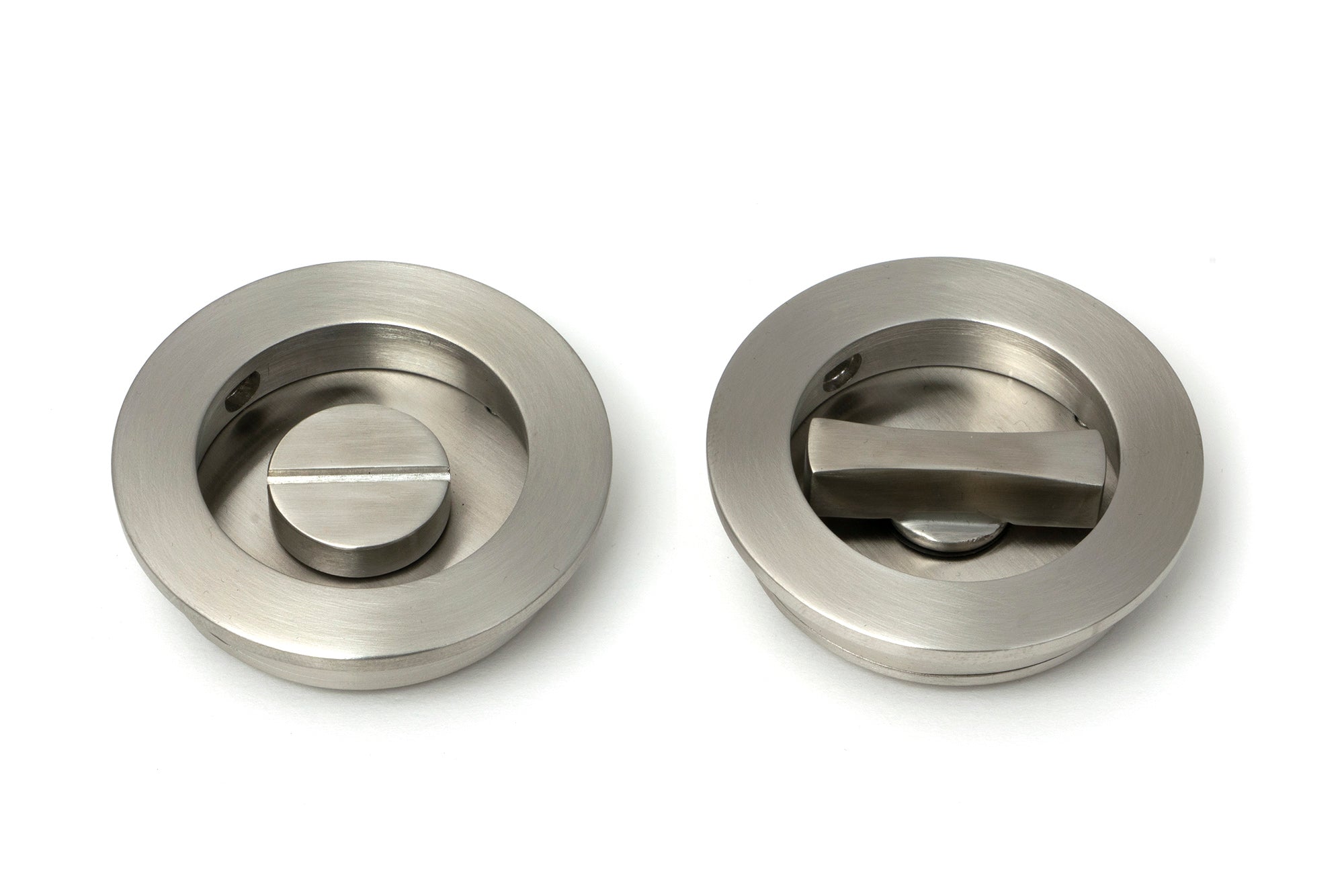 Satin Marine SS (316) 60mm Plain Round Pull - Privacy Set