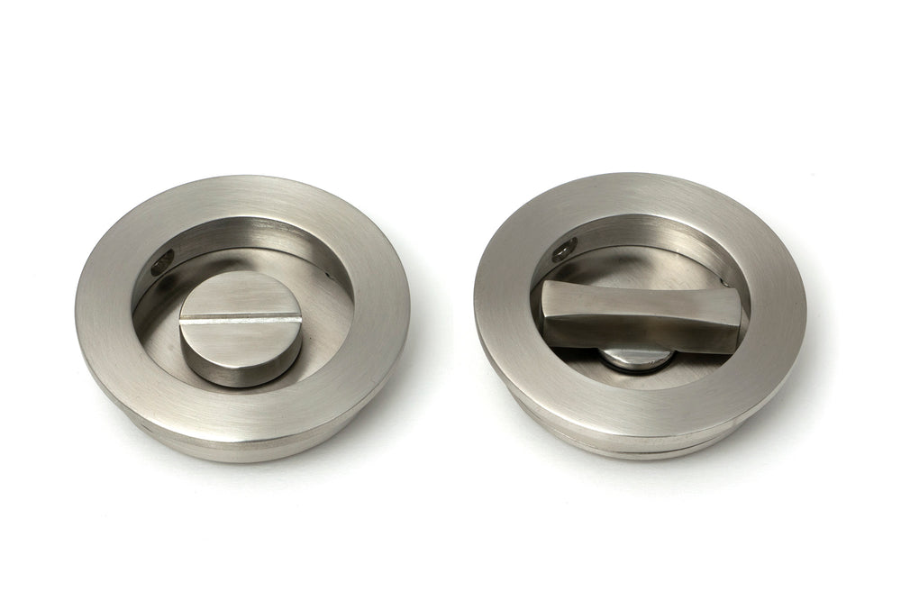 Satin Marine SS (316) 60mm Plain Round Pull - Privacy Set