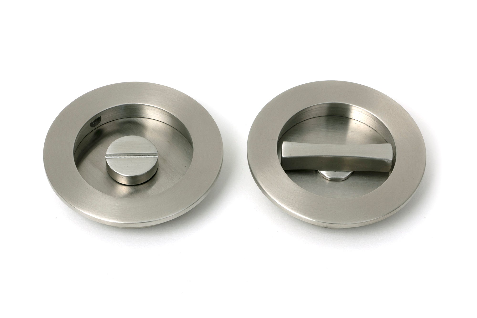 Satin Marine SS (316) 75mm Plain Round Pull - Privacy Set