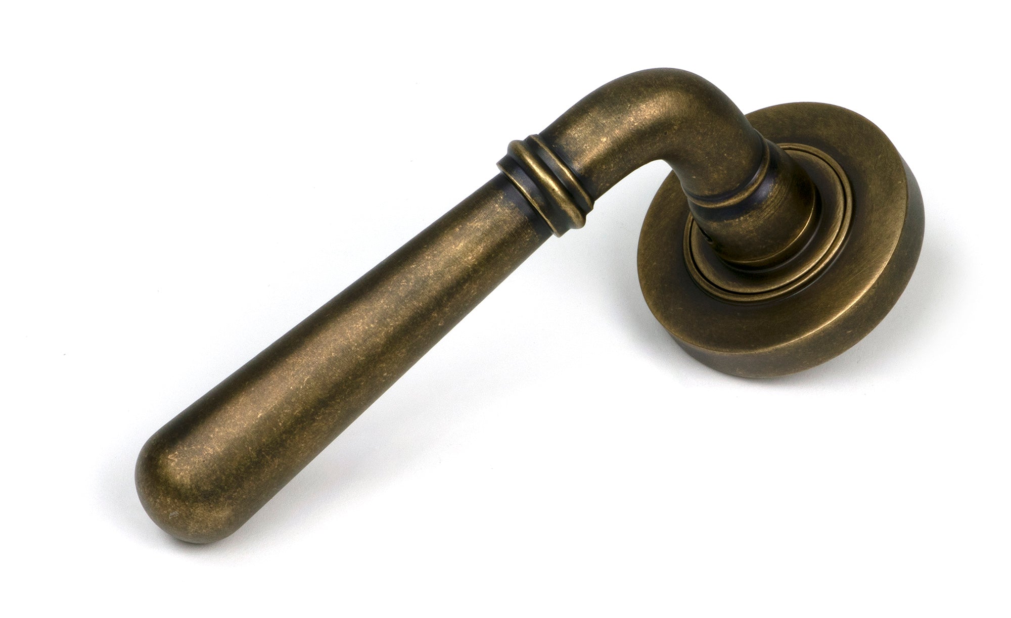 Burnished Brass Newbury Lever on Rose Set (Plain) - Unsprung