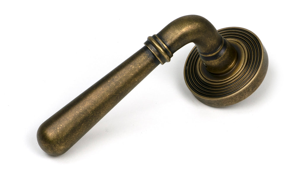 Burnished Brass Newbury Lever on Rose Set (Beehive) - Unsprung