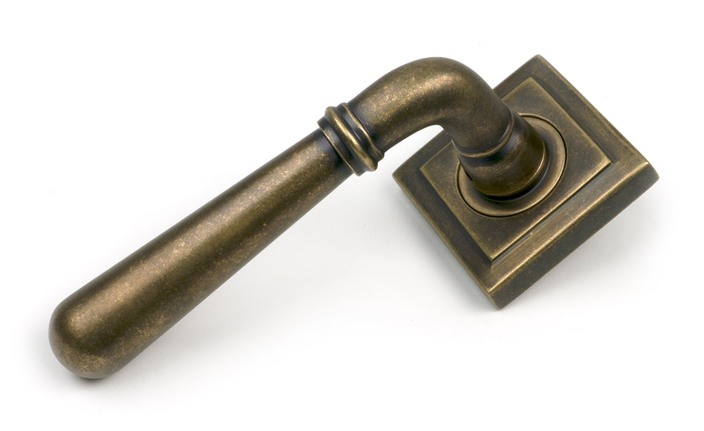 Burnished Brass Newbury Lever on Rose Set (Square) - Unsprung