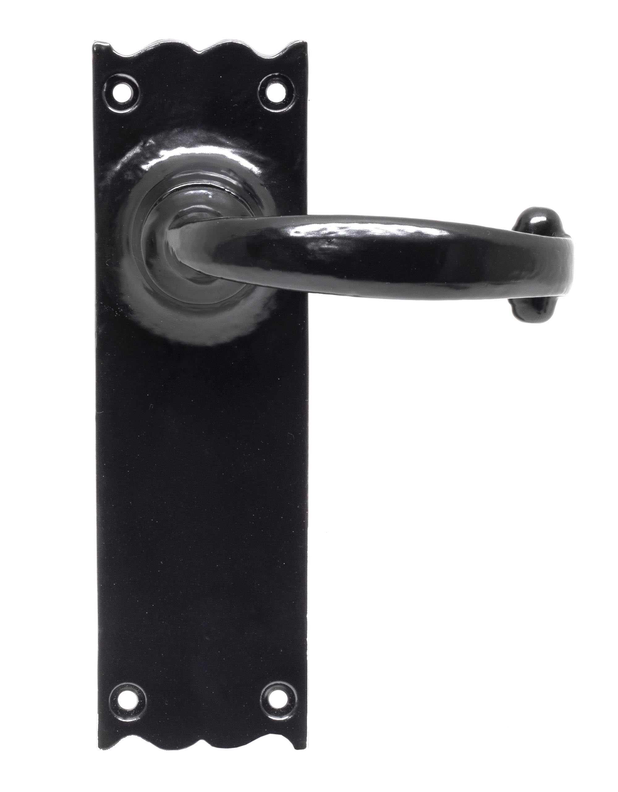 Black Cottage Lever Latch Set