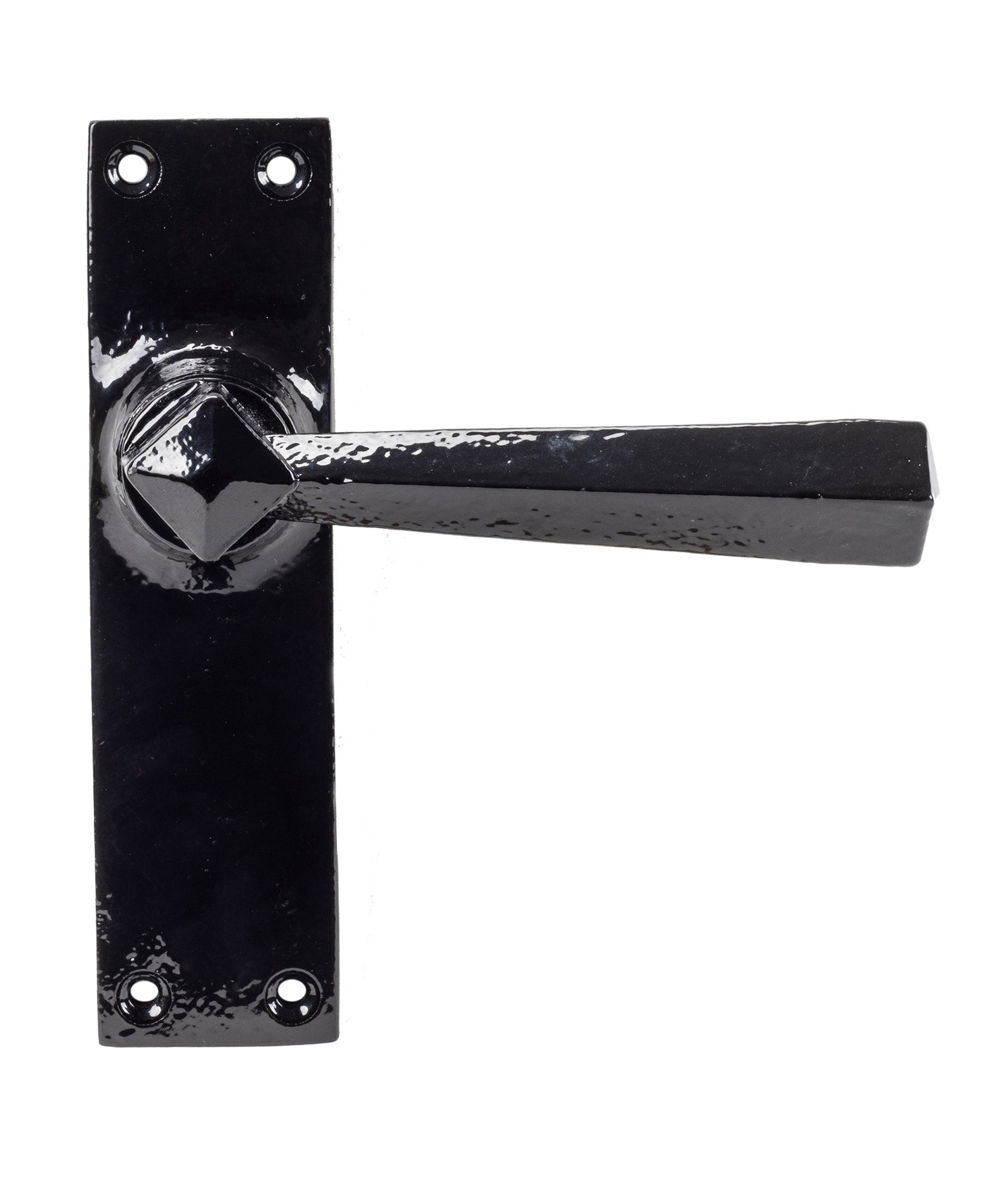 Black Straight Lever Latch Set