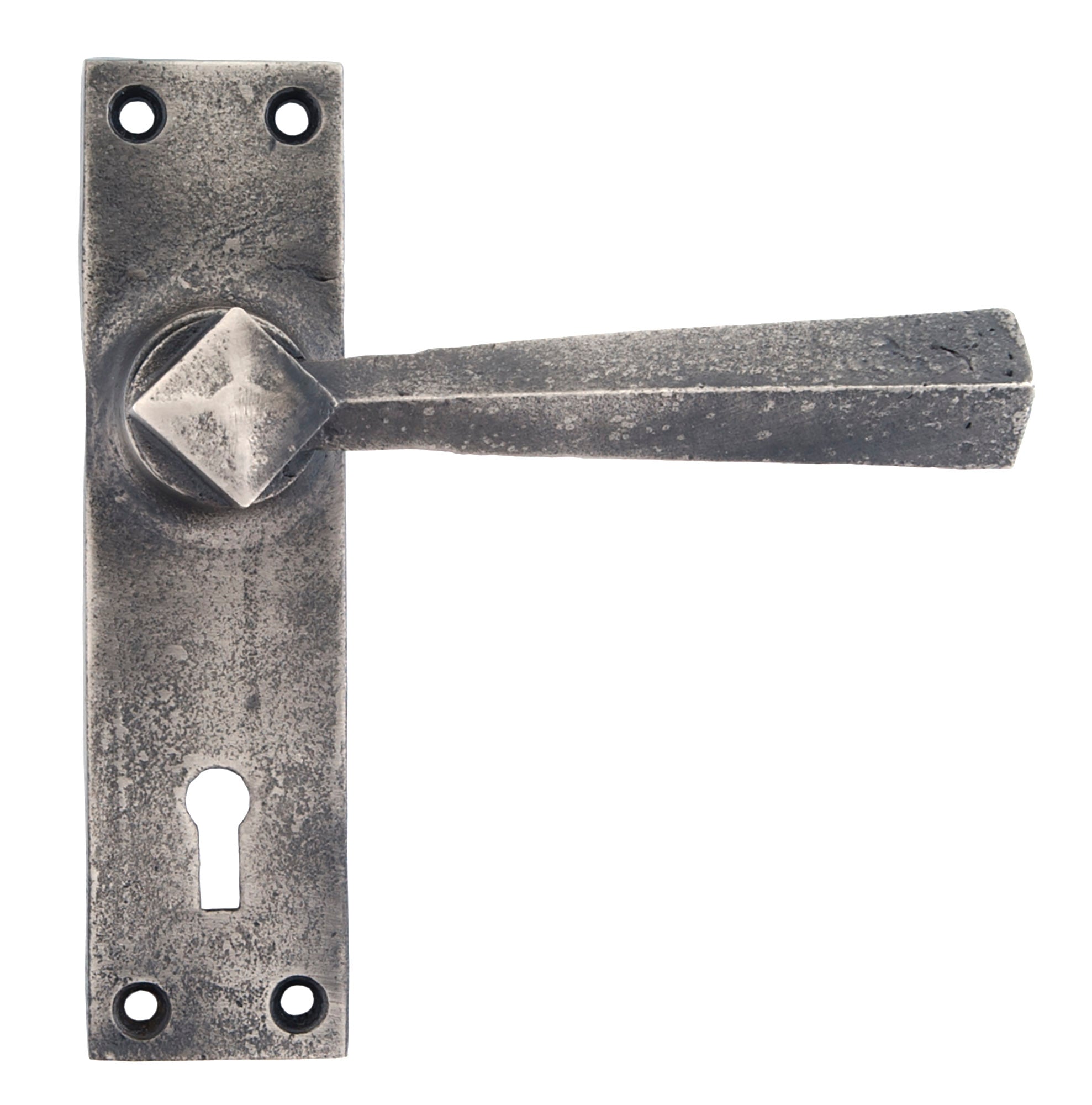 Antique Pewter Straight Lever Lock Set