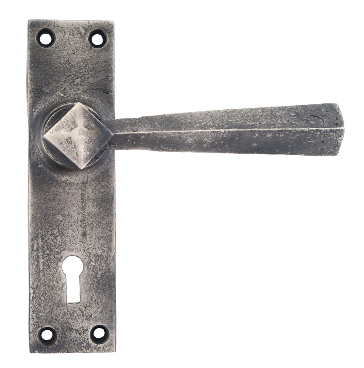 Antique Pewter Straight Lever Lock Set