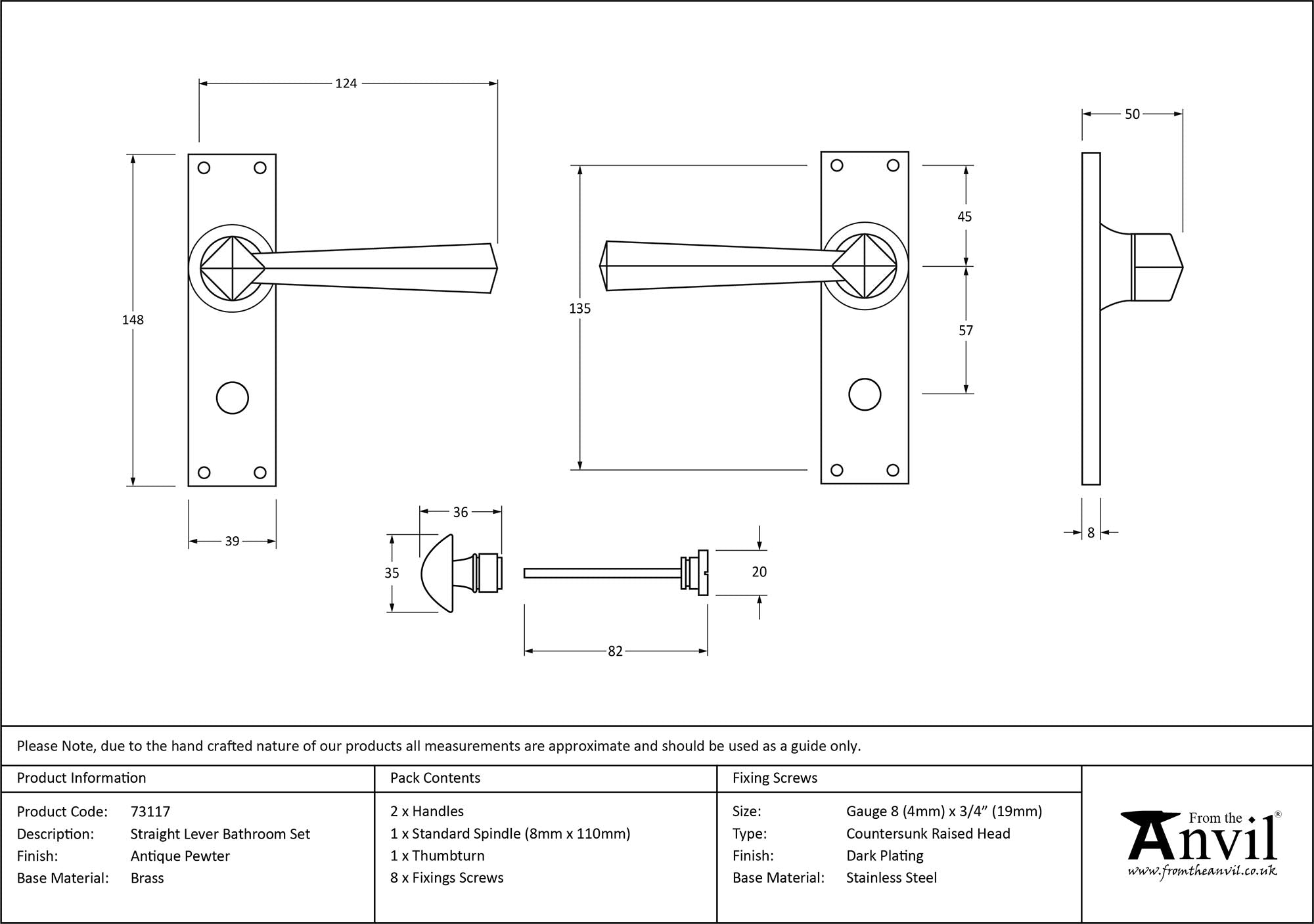 Straight Lever Bathroom Set