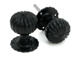 Black Flower Mortice Knob Set