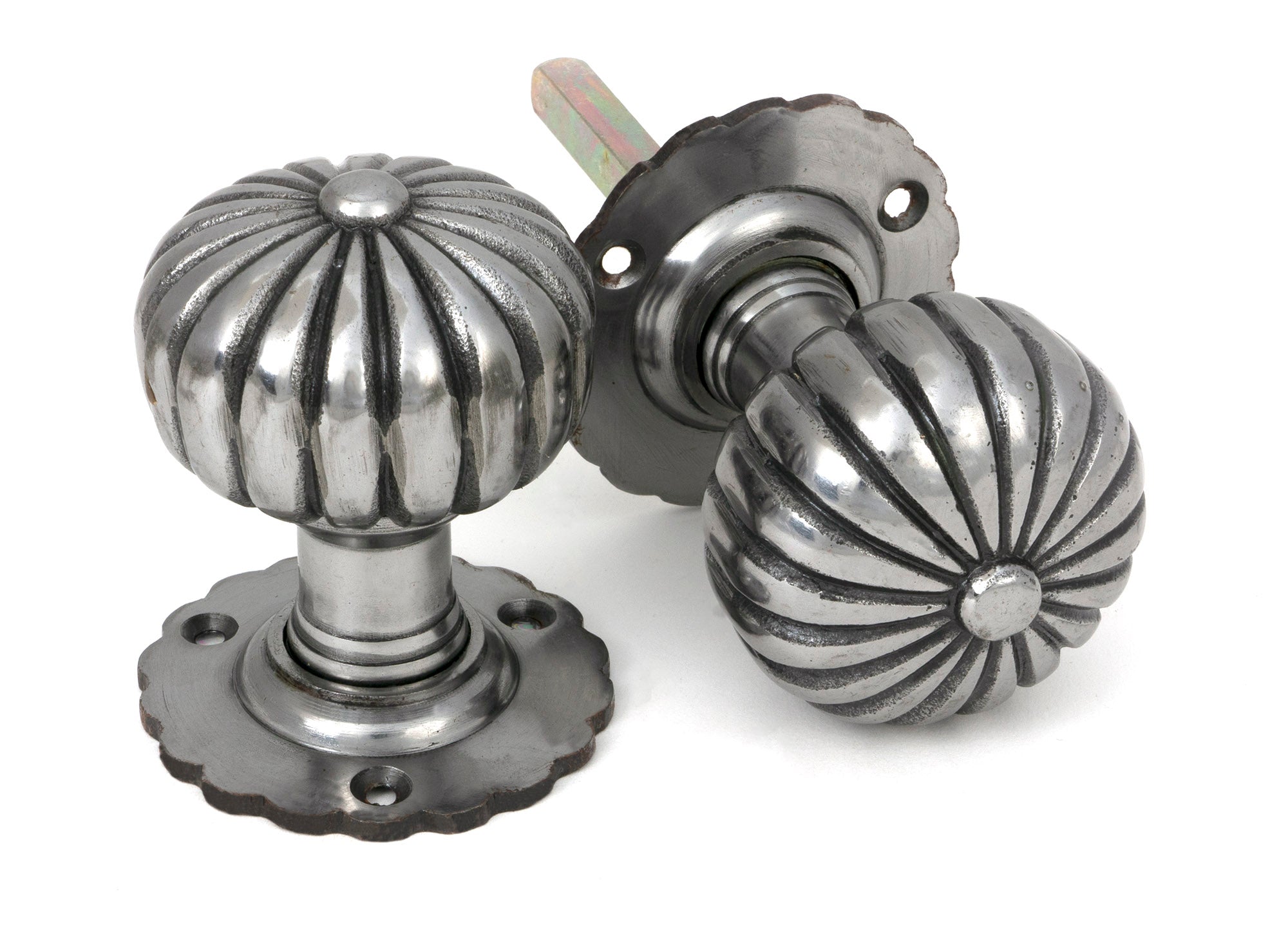 Natural Smooth Flower Mortice Knob Set