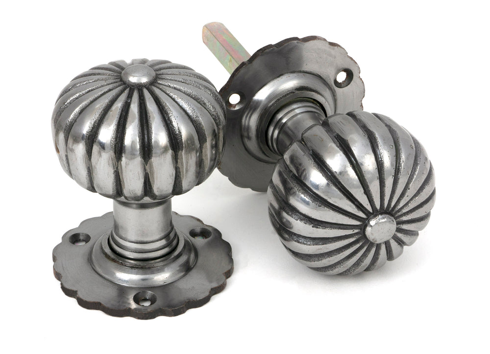 Natural Smooth Flower Mortice Knob Set