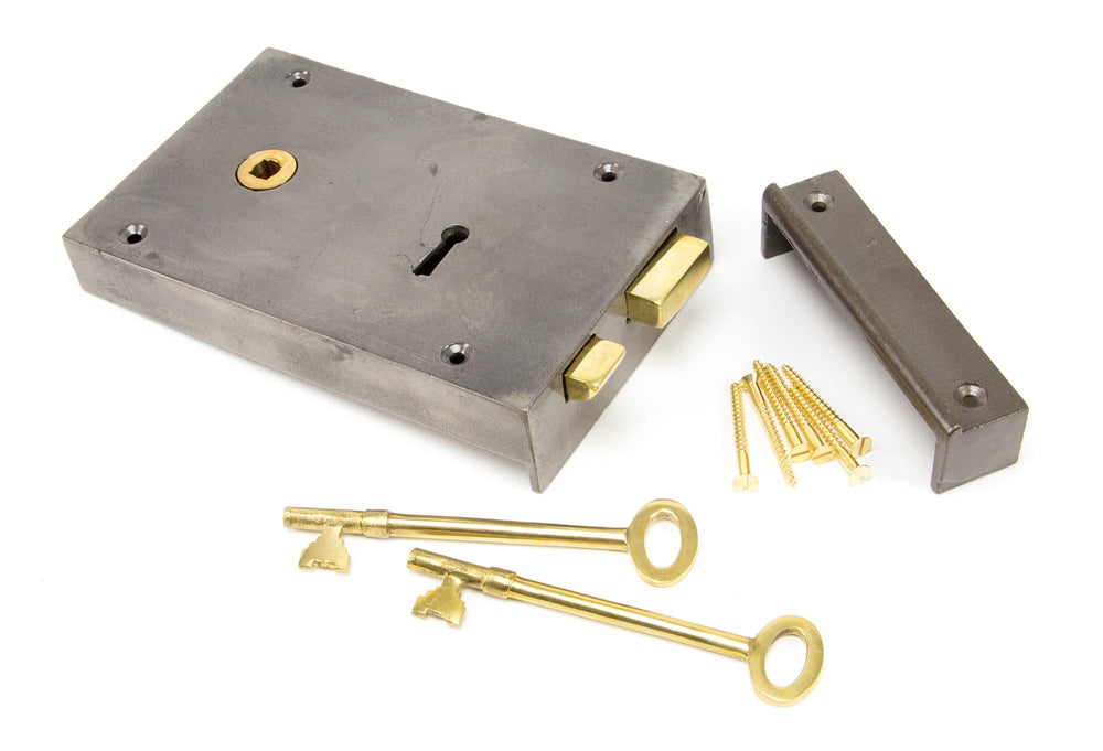 Iron Left Hand Rim Lock - Large