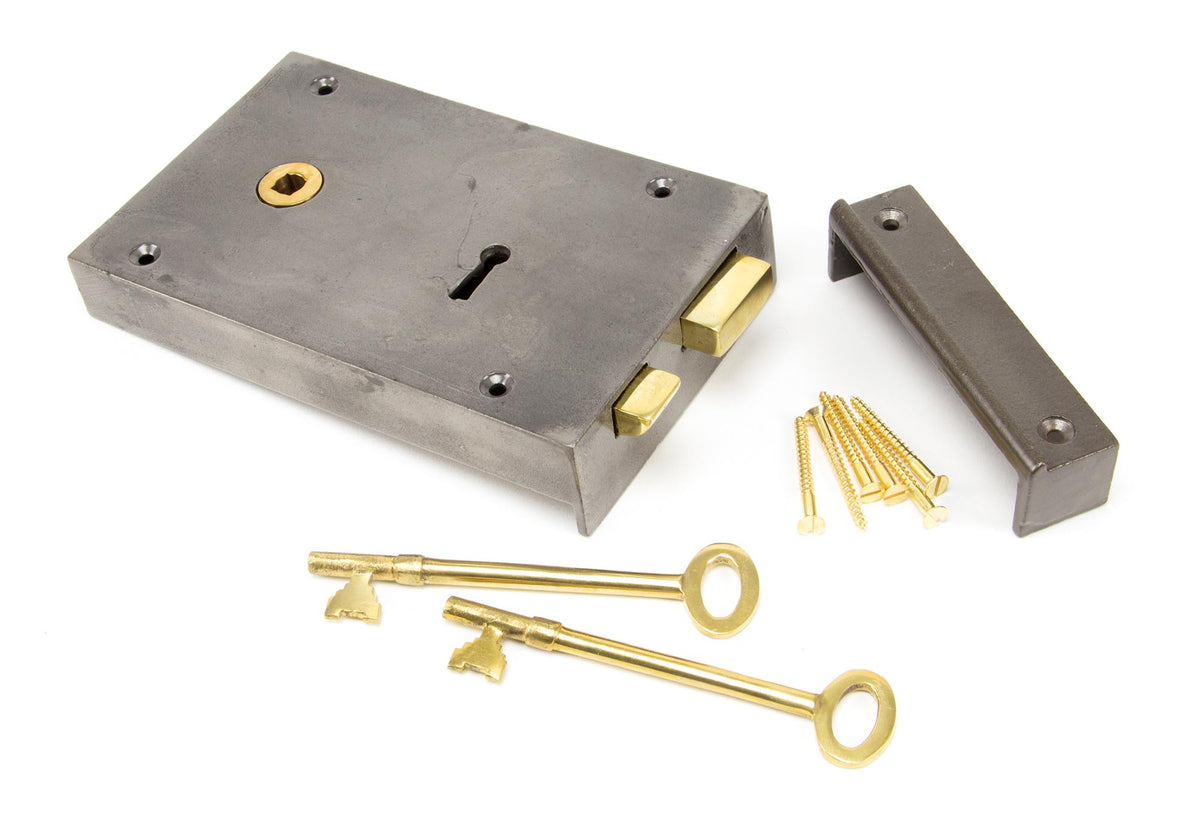 Iron Left Hand Rim Lock - Large