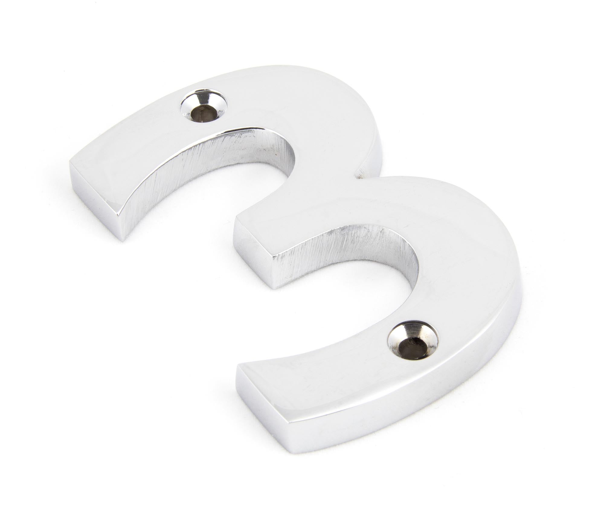 Polished Chrome Numeral 3