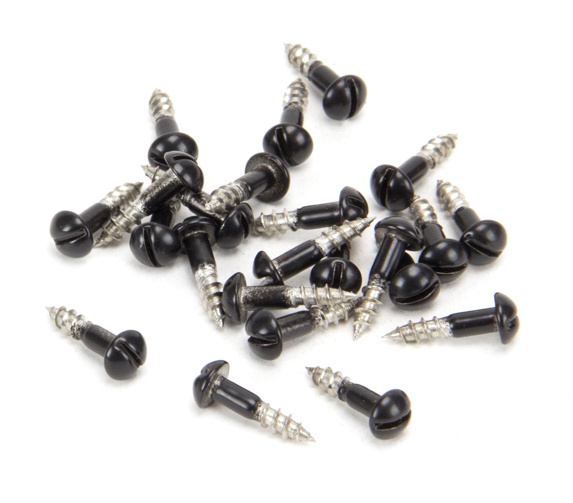 Black SS 3.0 x 12 Roundhead Screws (25)
