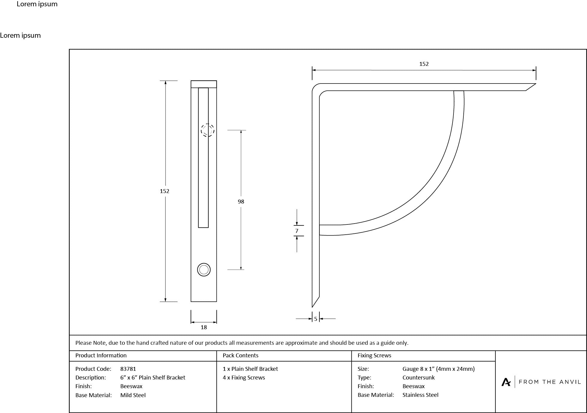 Plain Shelf Bracket