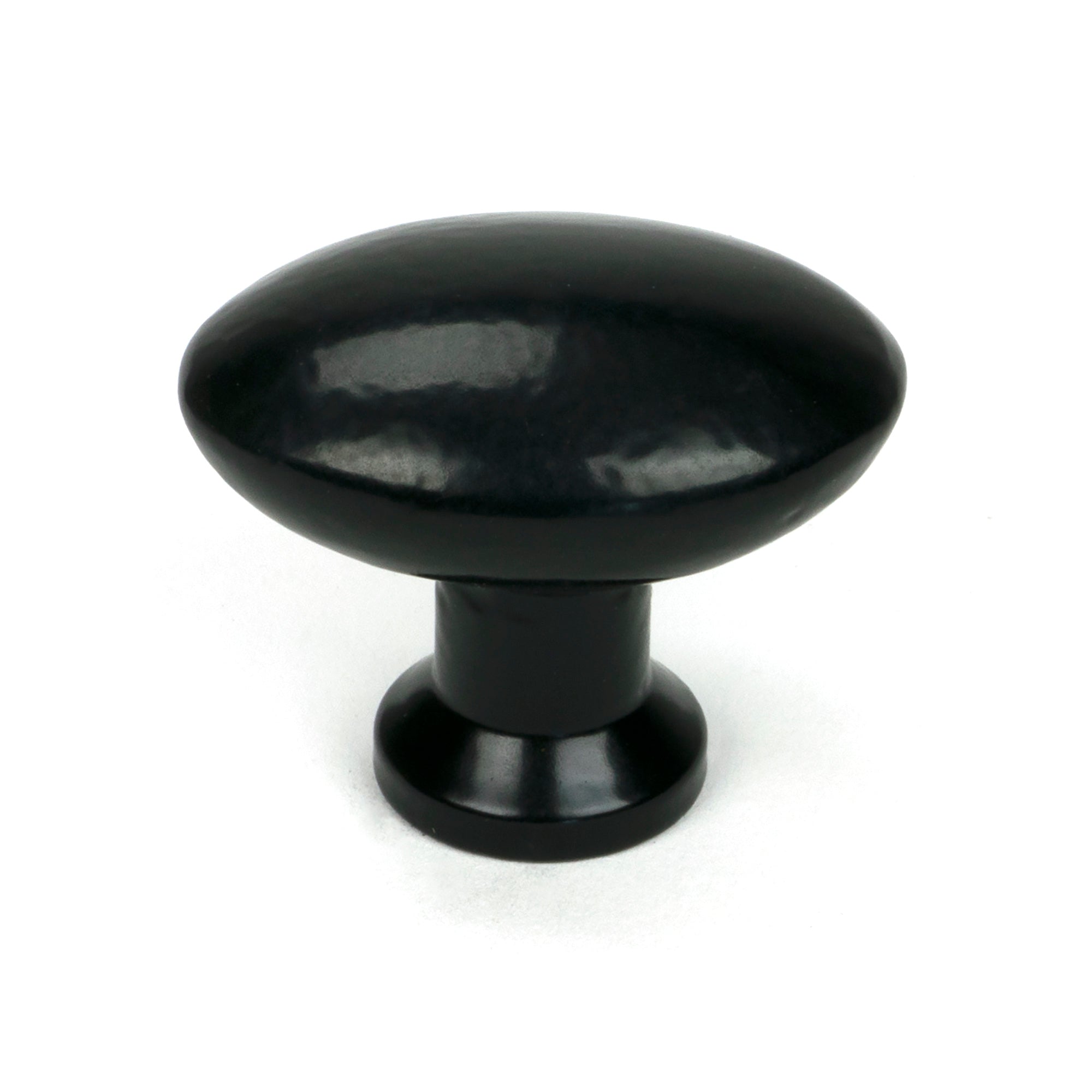 Black Oval Cabinet Knob 40mm