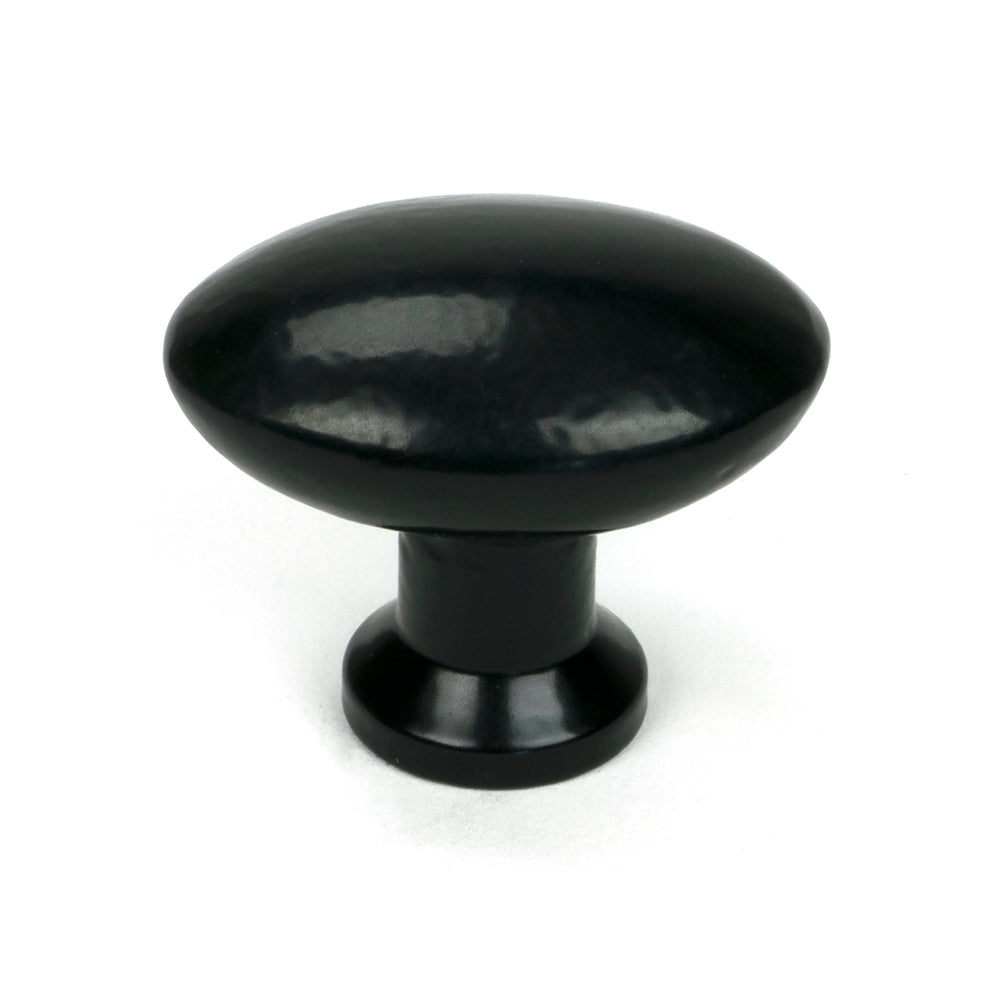 Black Oval Cabinet Knob 40mm