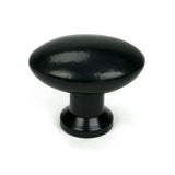 Black Oval Cabinet Knob 40mm