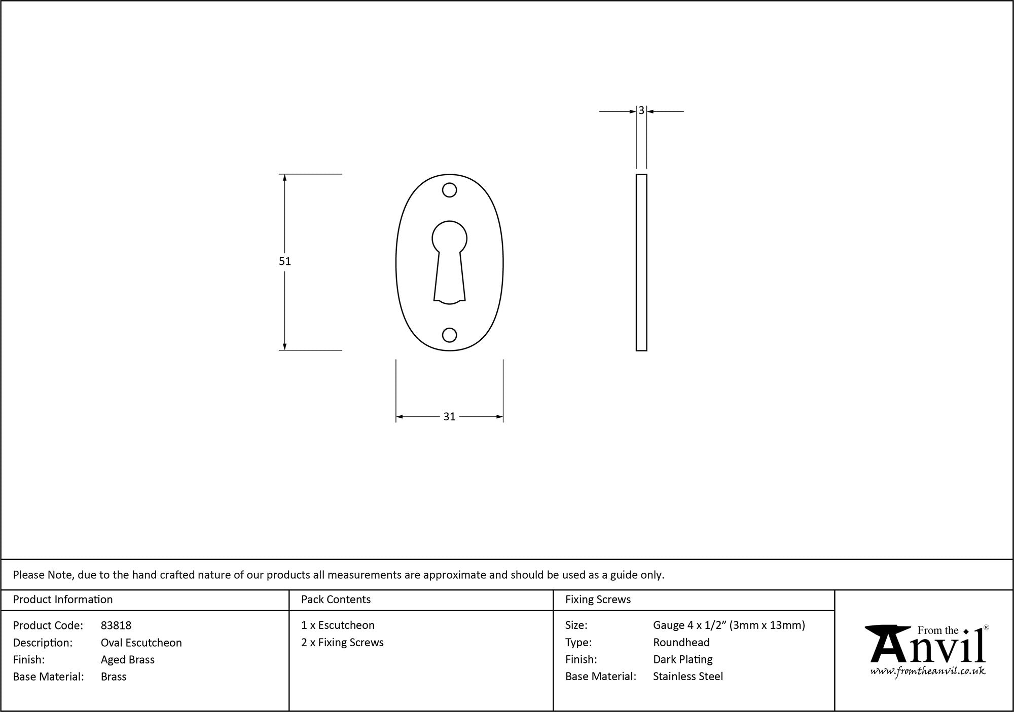 Oval Escutcheon