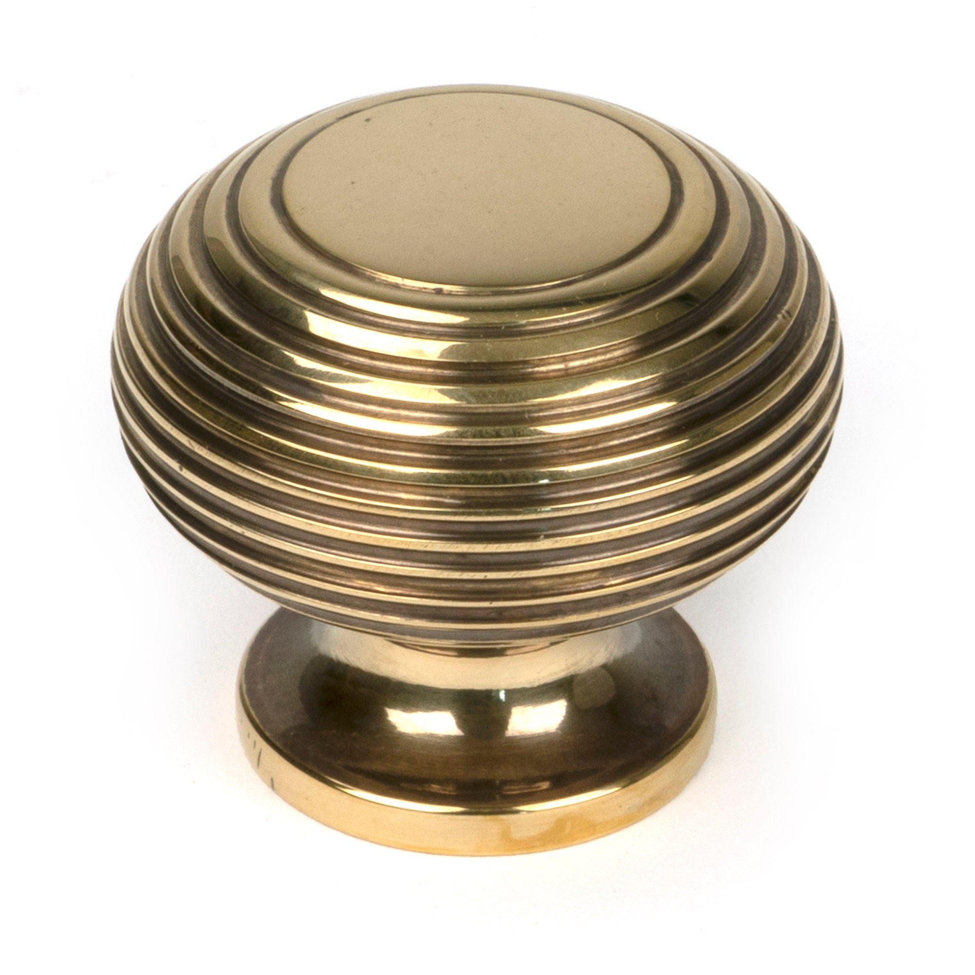 Aged Brass Beehive Cabinet Knob 40mm