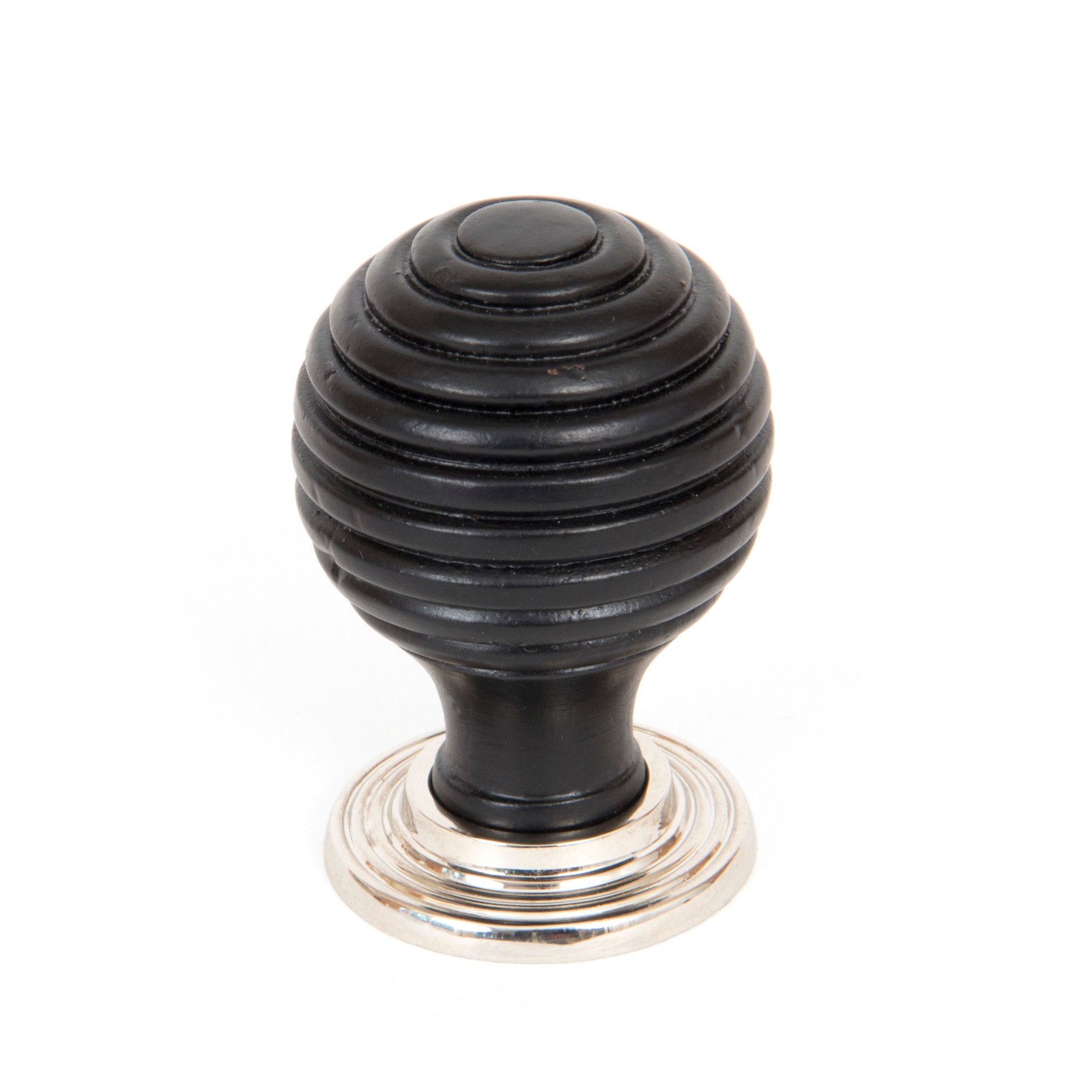 Ebony and PN Beehive Cabinet Knob 35mm