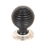 Ebony and PN Beehive Cabinet Knob 38mm