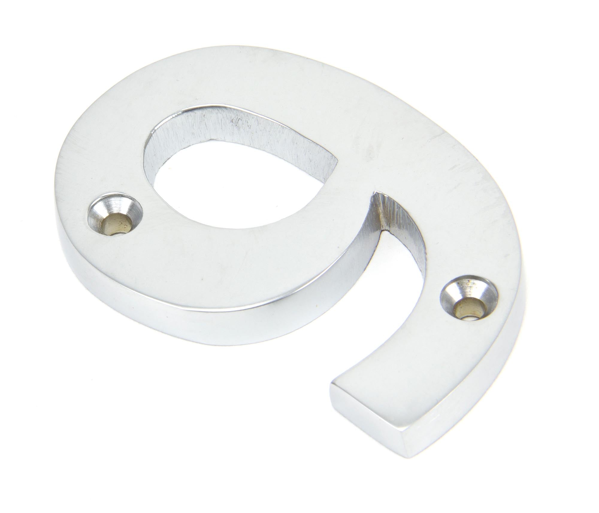 Satin Chrome Numeral 9