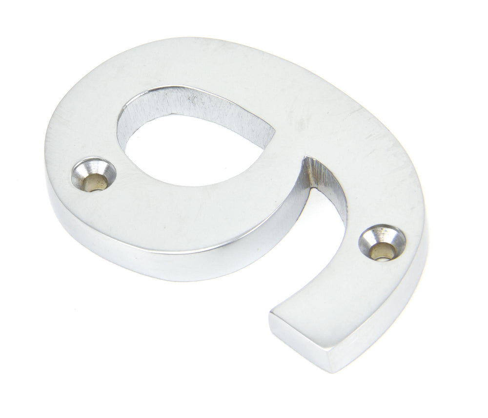 Satin Chrome Numeral 9