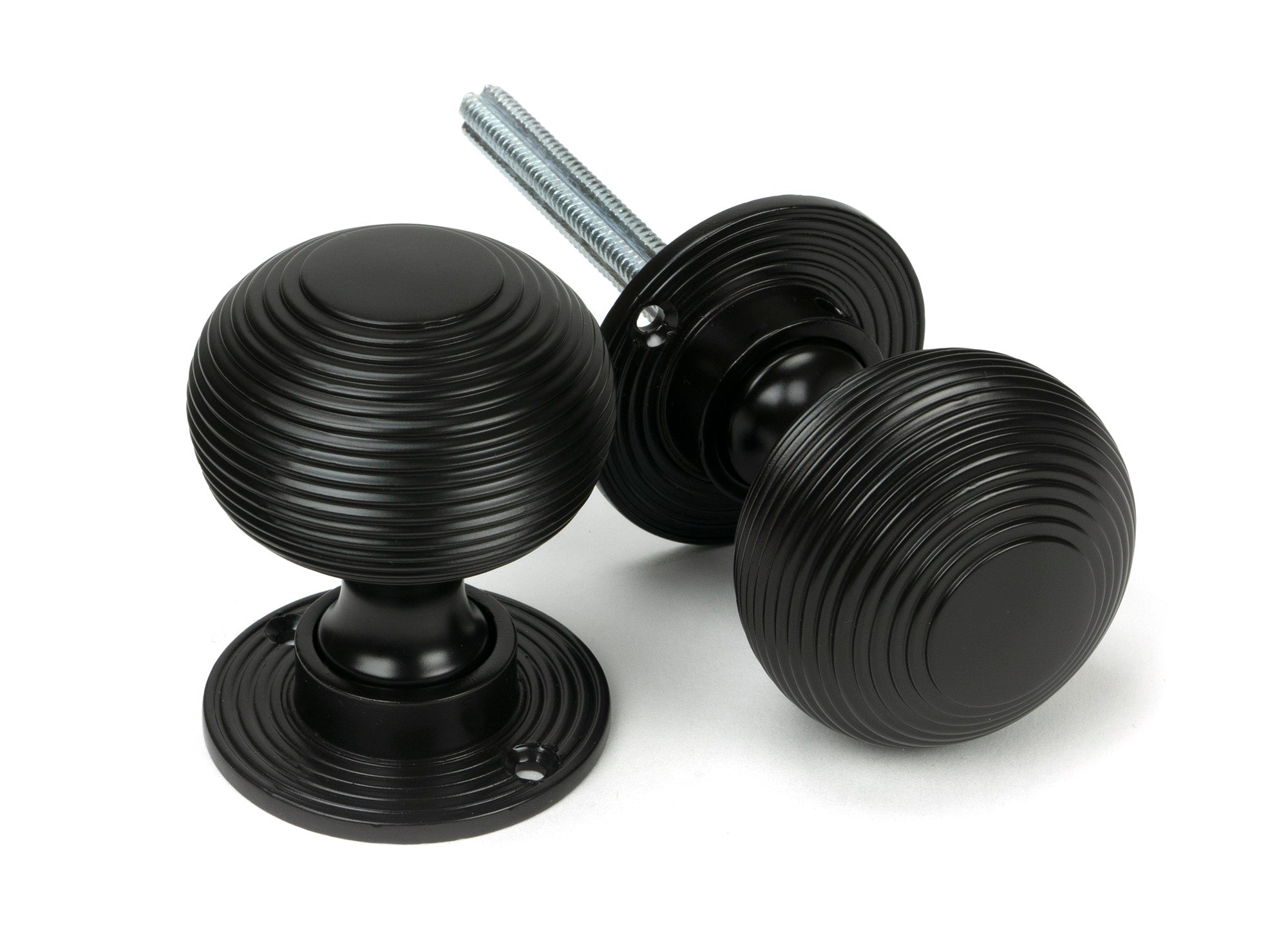 Aged Bronze Heavy Beehive Mortice/Rim Knob Set