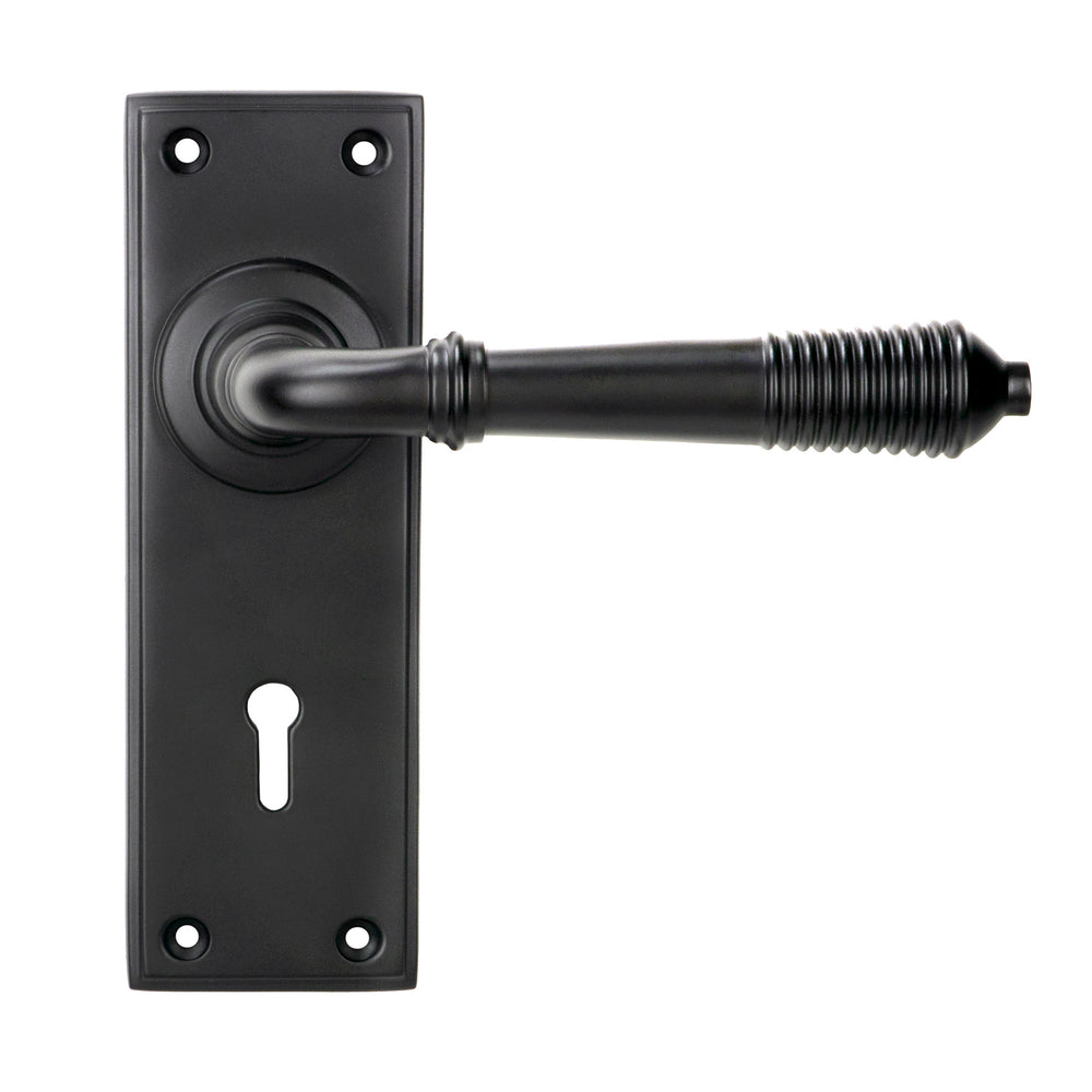 Aged Bronze Reeded Lever Lock Set