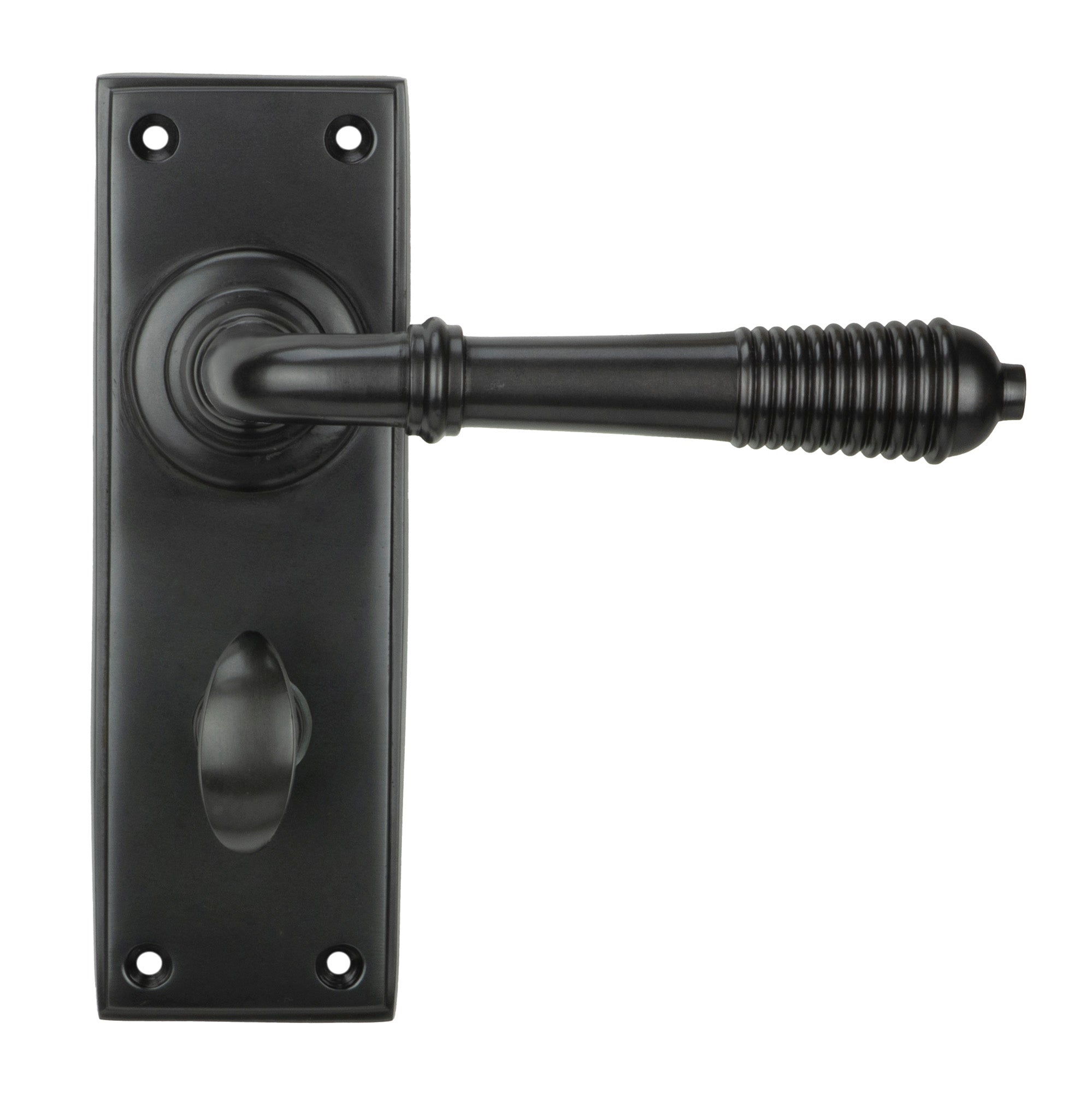 Aged Bronze Reeded Lever Bathroom Set
