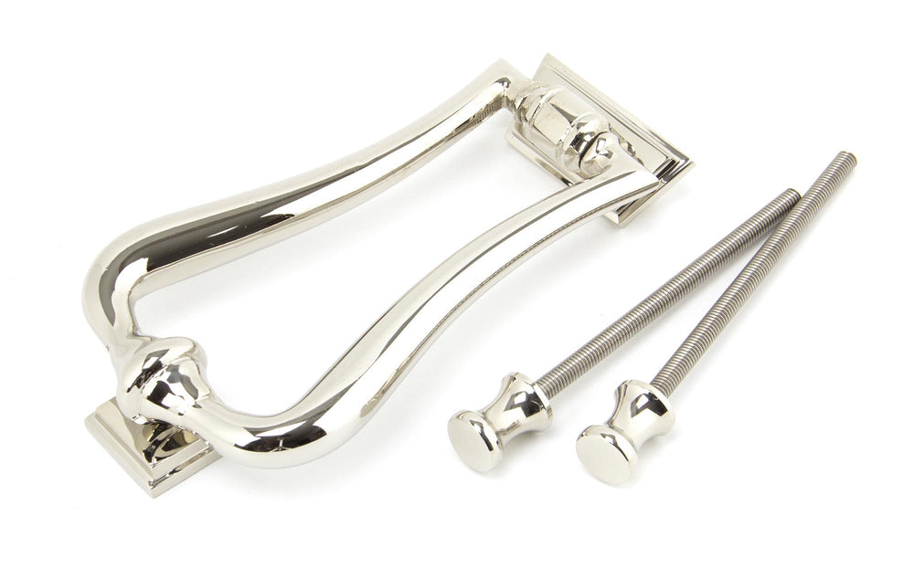 Polished Nickel Slimline Art Deco Door Knocker