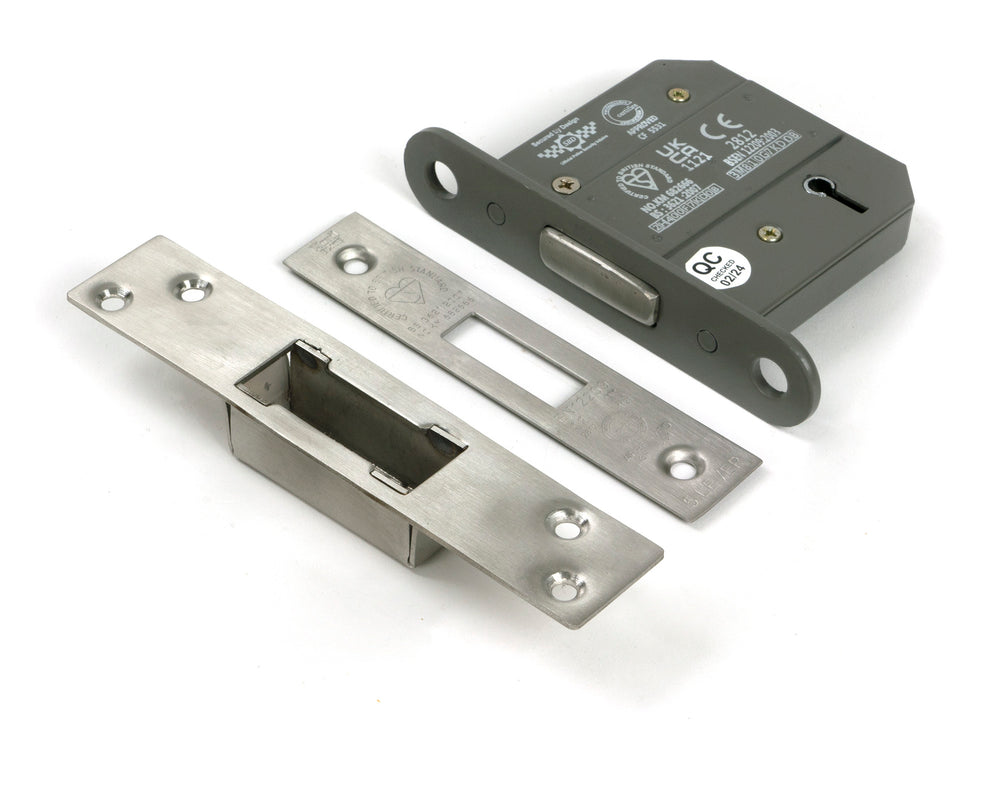 Satin SS 3" 5 Lever BS Dead Lock