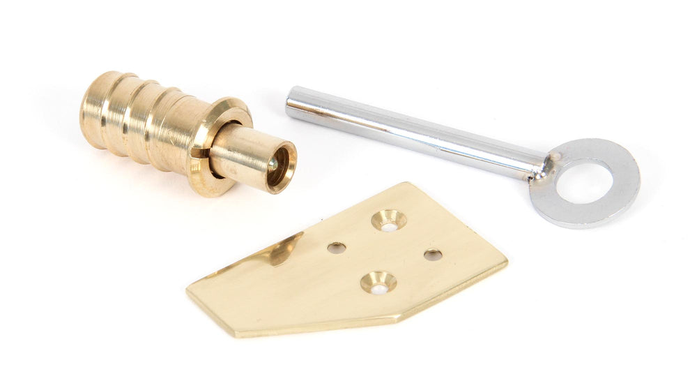 Lacquered Brass Key-Flush Sash Stop