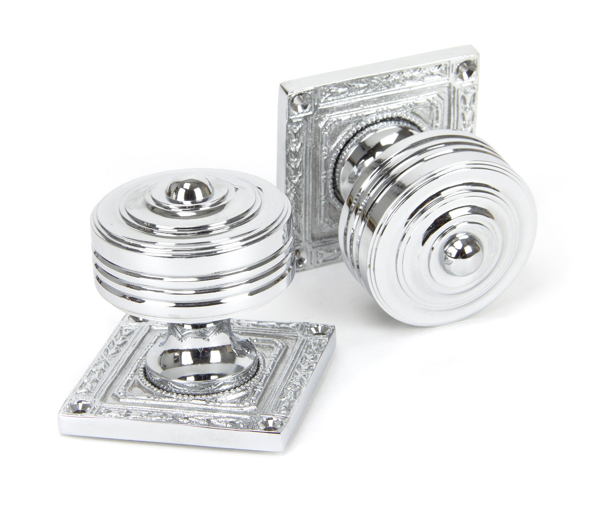 Polished Chrome Tewkesbury Square Mortice Knob Set