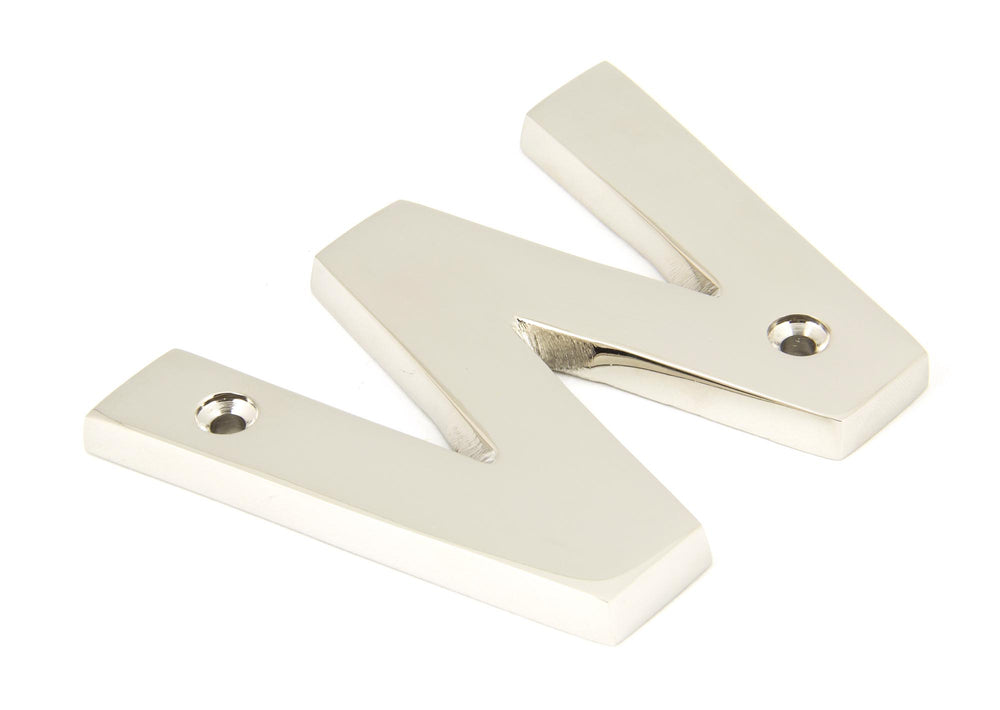 Polished Nickel Letter W