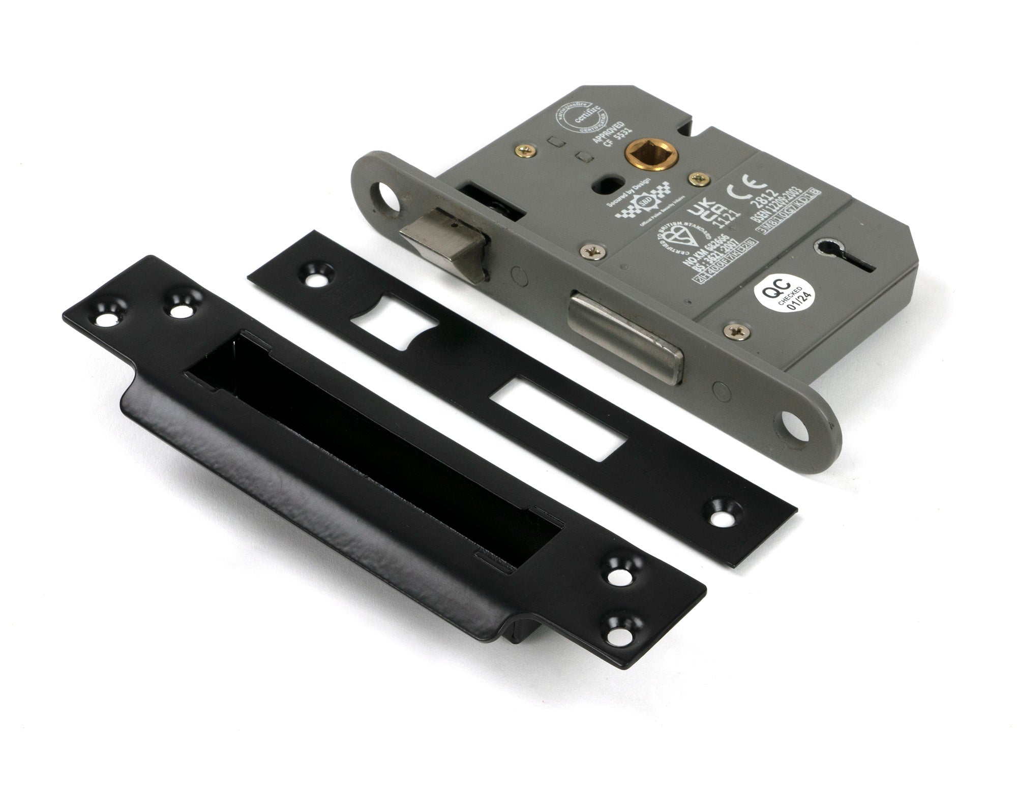 Black 3" 5 Lever BS Sash Lock