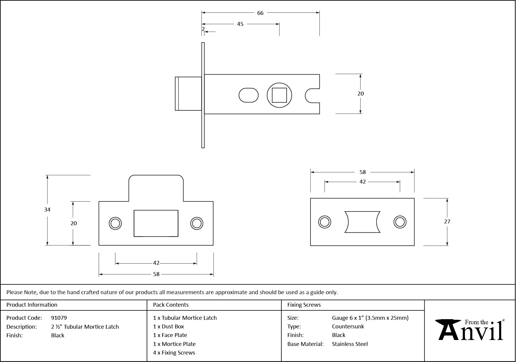 Tubular Mortice Latch