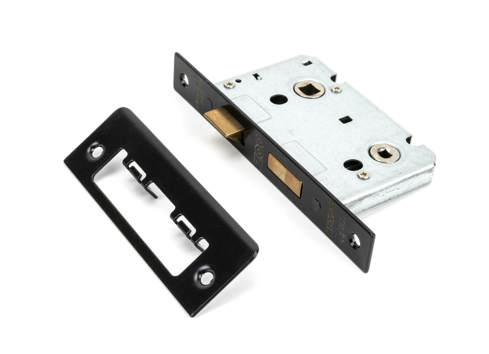 Black 3" Bathroom Mortice Lock