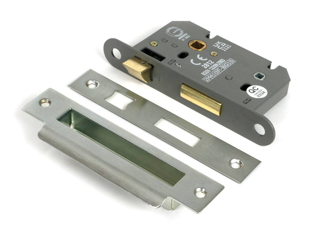 Satin SS 2½" Heavy Duty Bathroom Mortice Lock