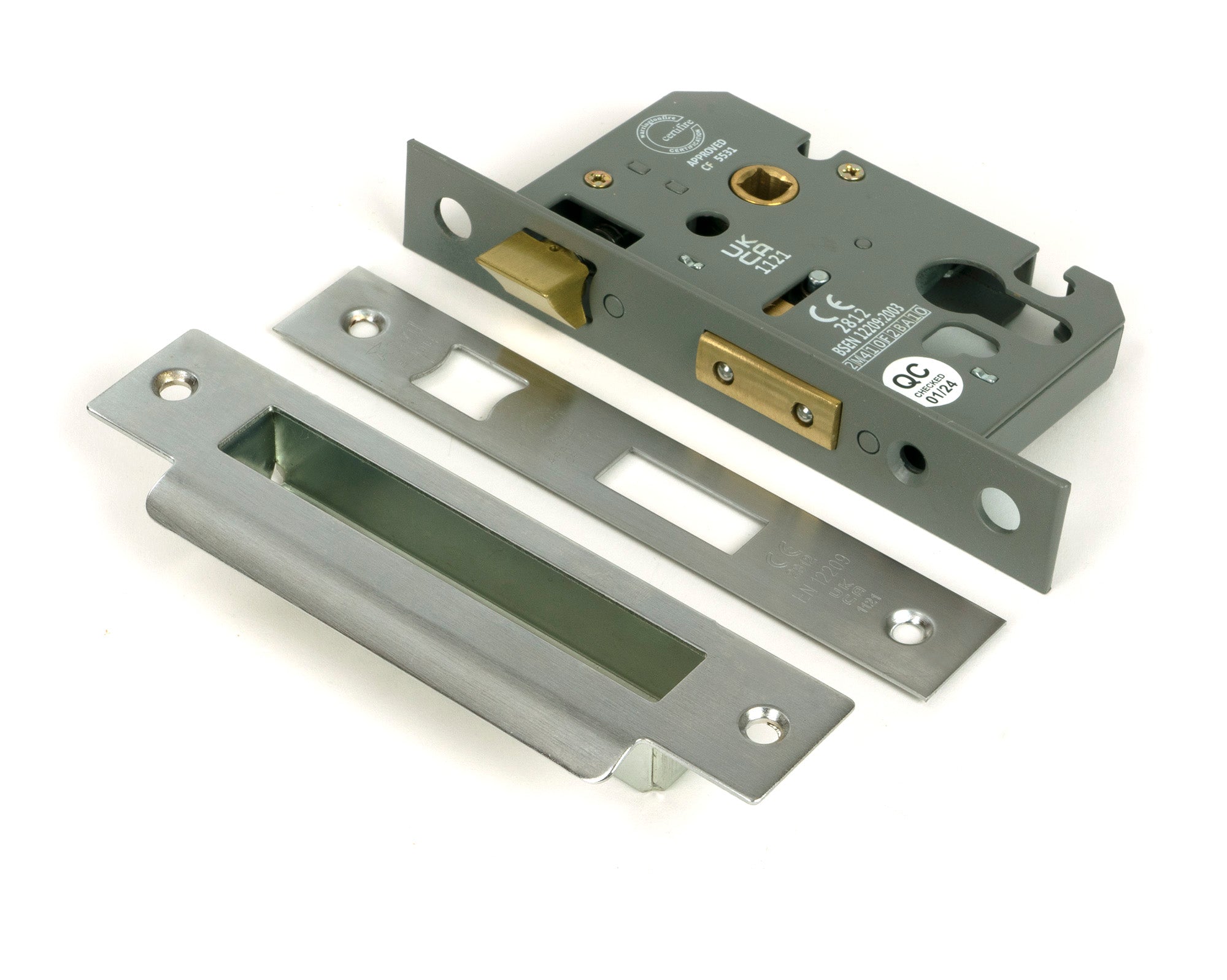 Satin SS 2½" Euro Profile Sash Lock