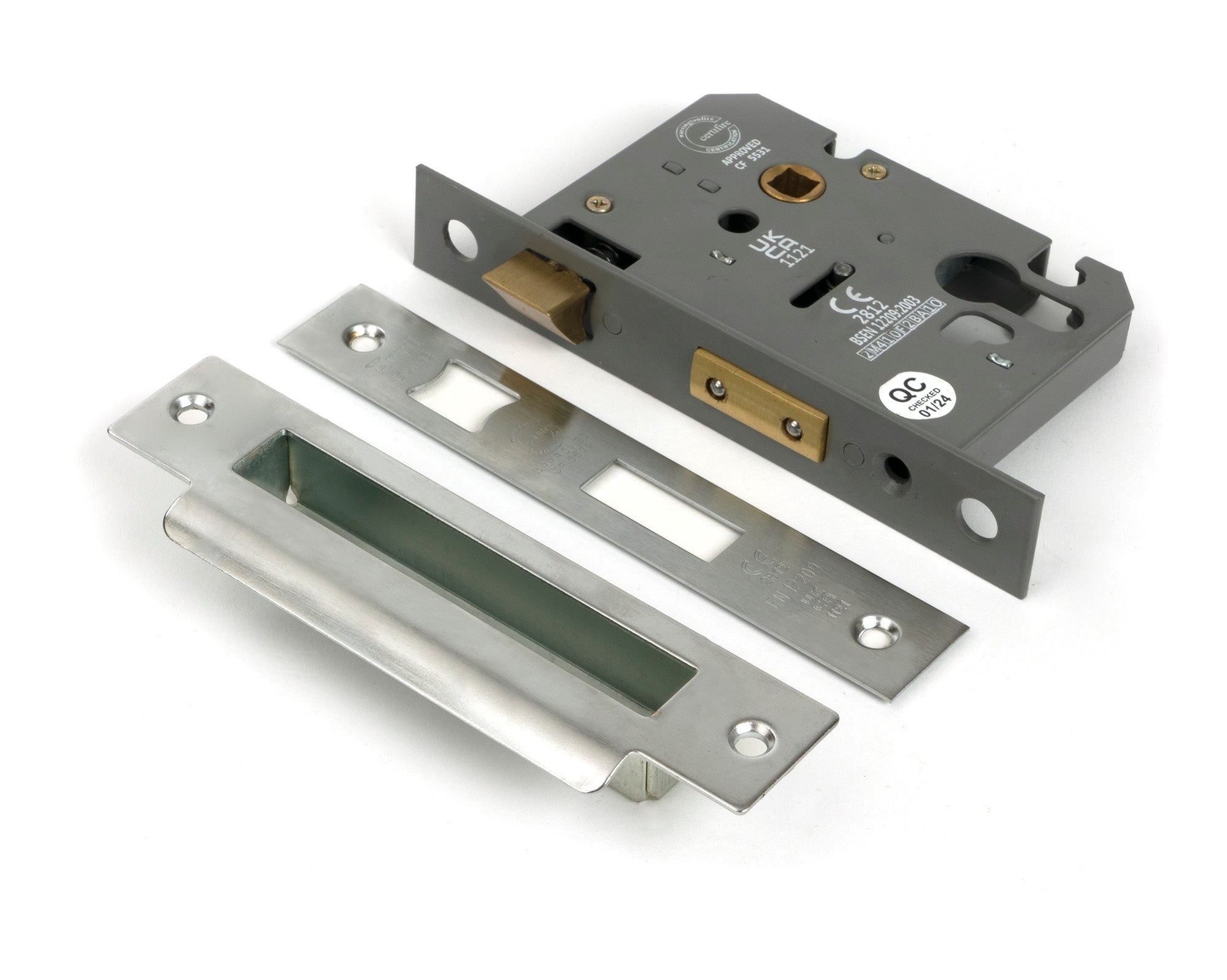 Satin SS 3" Euro Profile Sash Lock