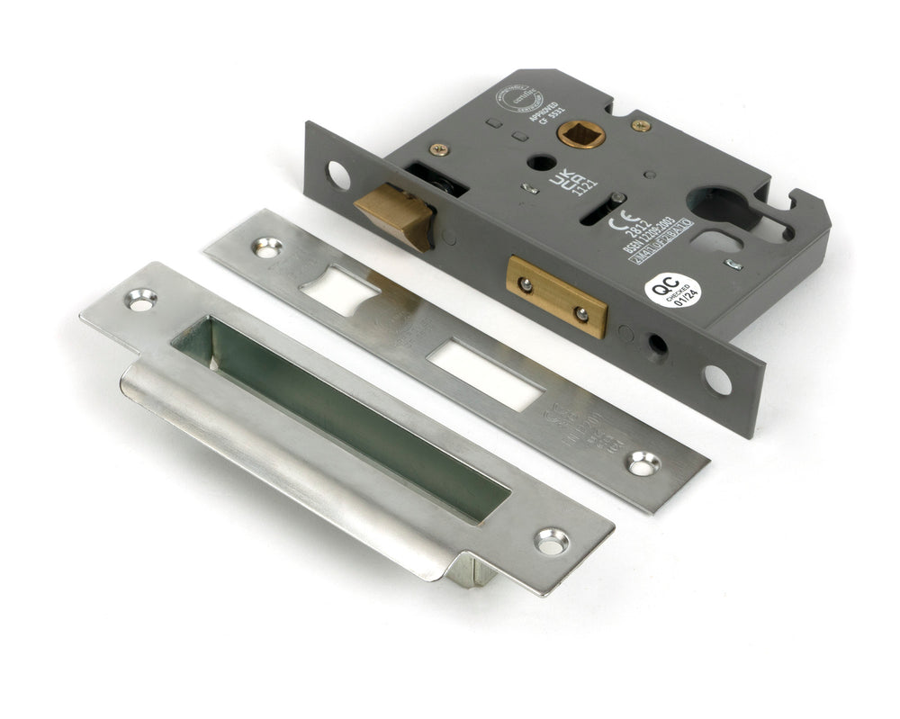 Satin SS 3" Euro Profile Sash Lock