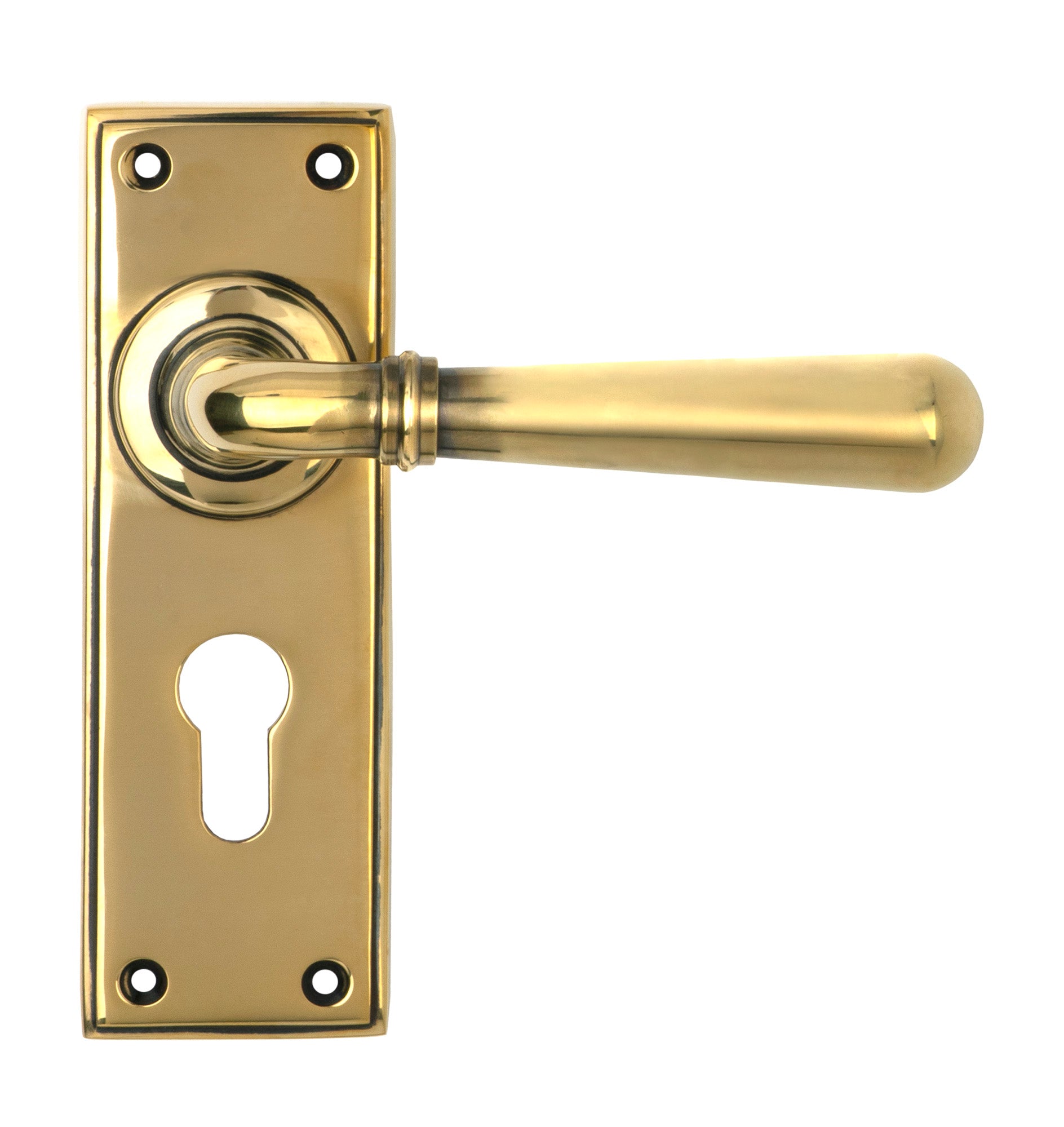 Aged Brass Newbury Lever Euro Lock Set