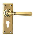 Aged Brass Newbury Lever Euro Lock Set
