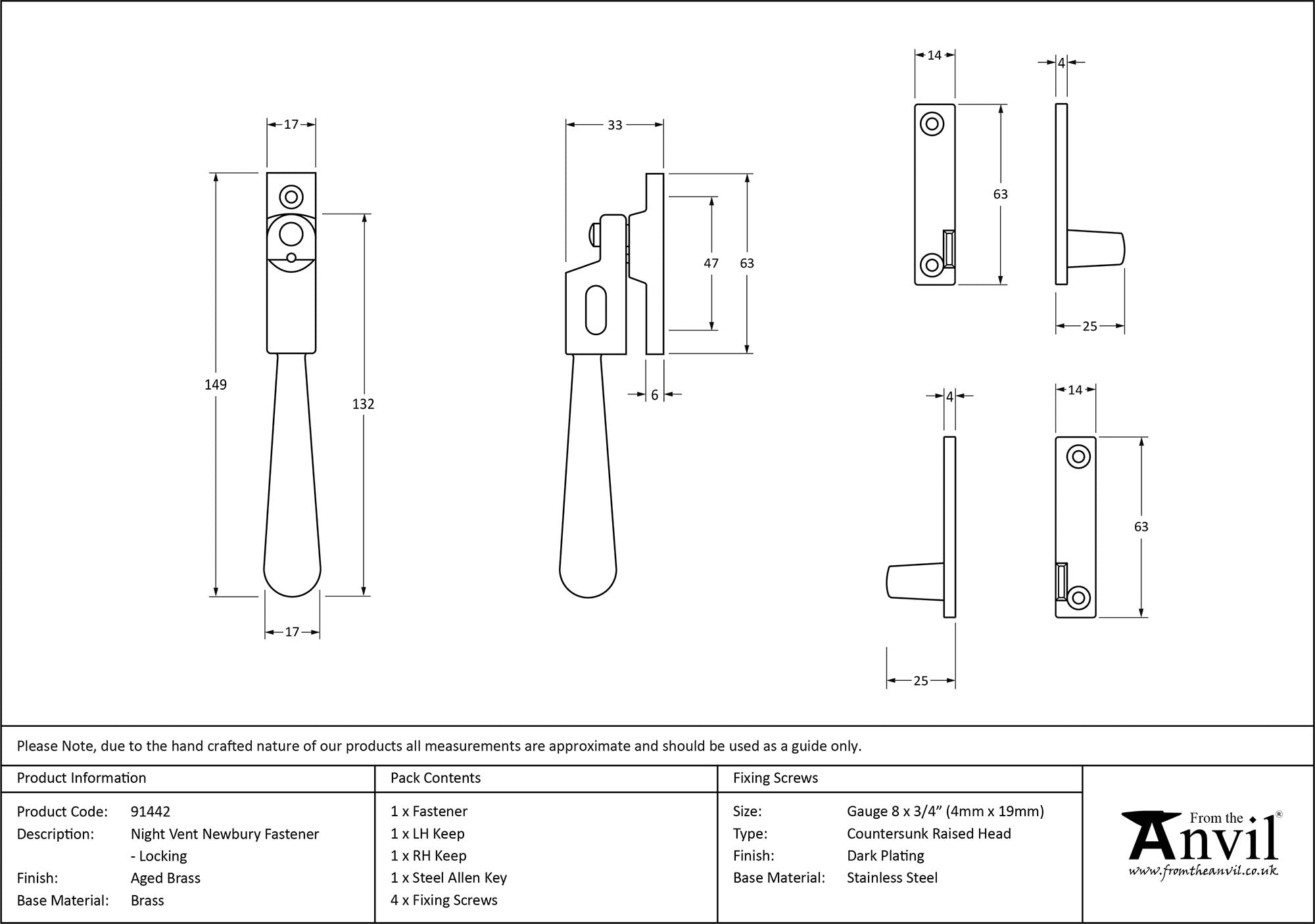 Night-Vent Locking Newbury Fastener