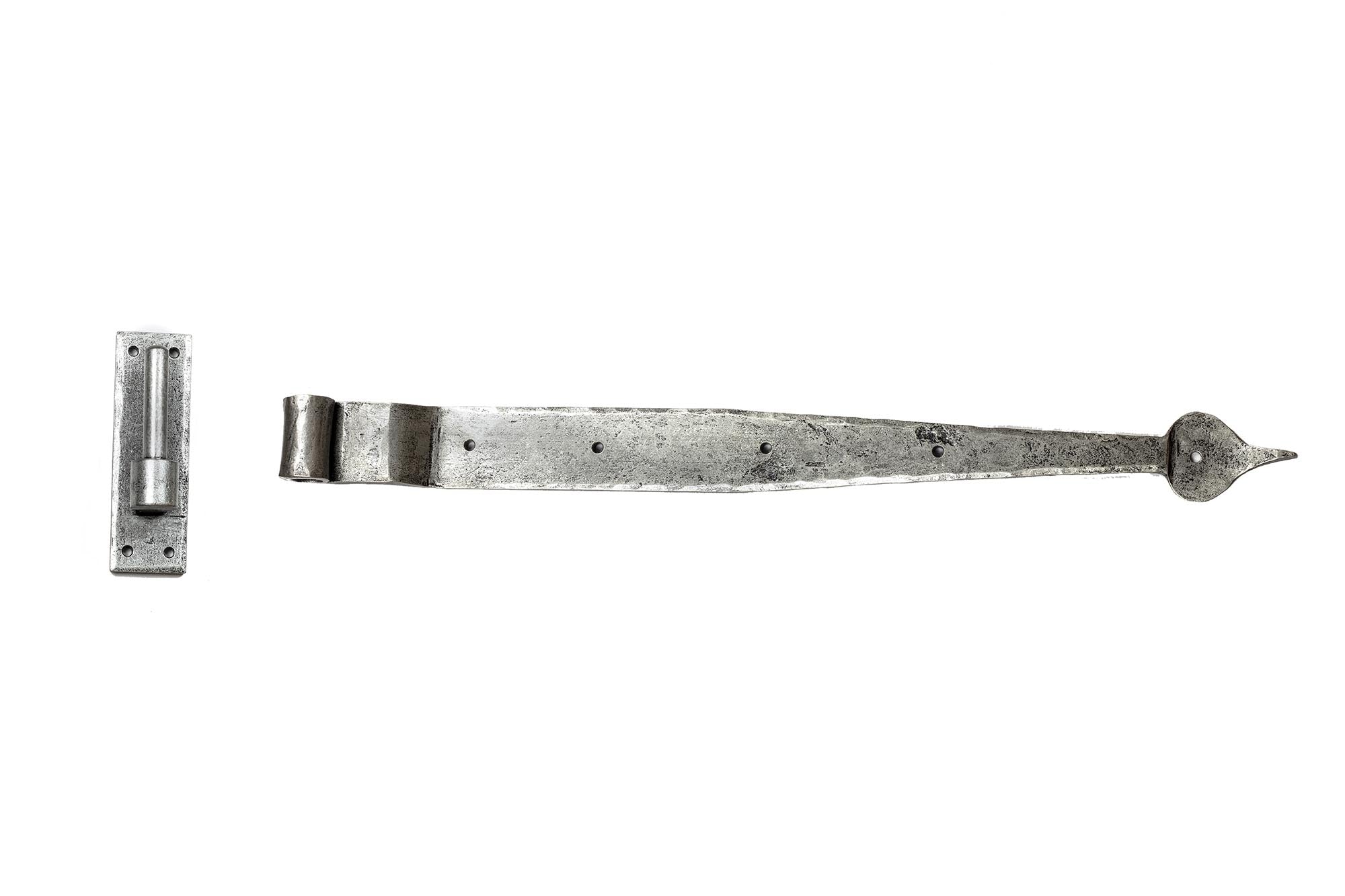Pewter 24" Hook & Band Hinge - Cranked (pair)