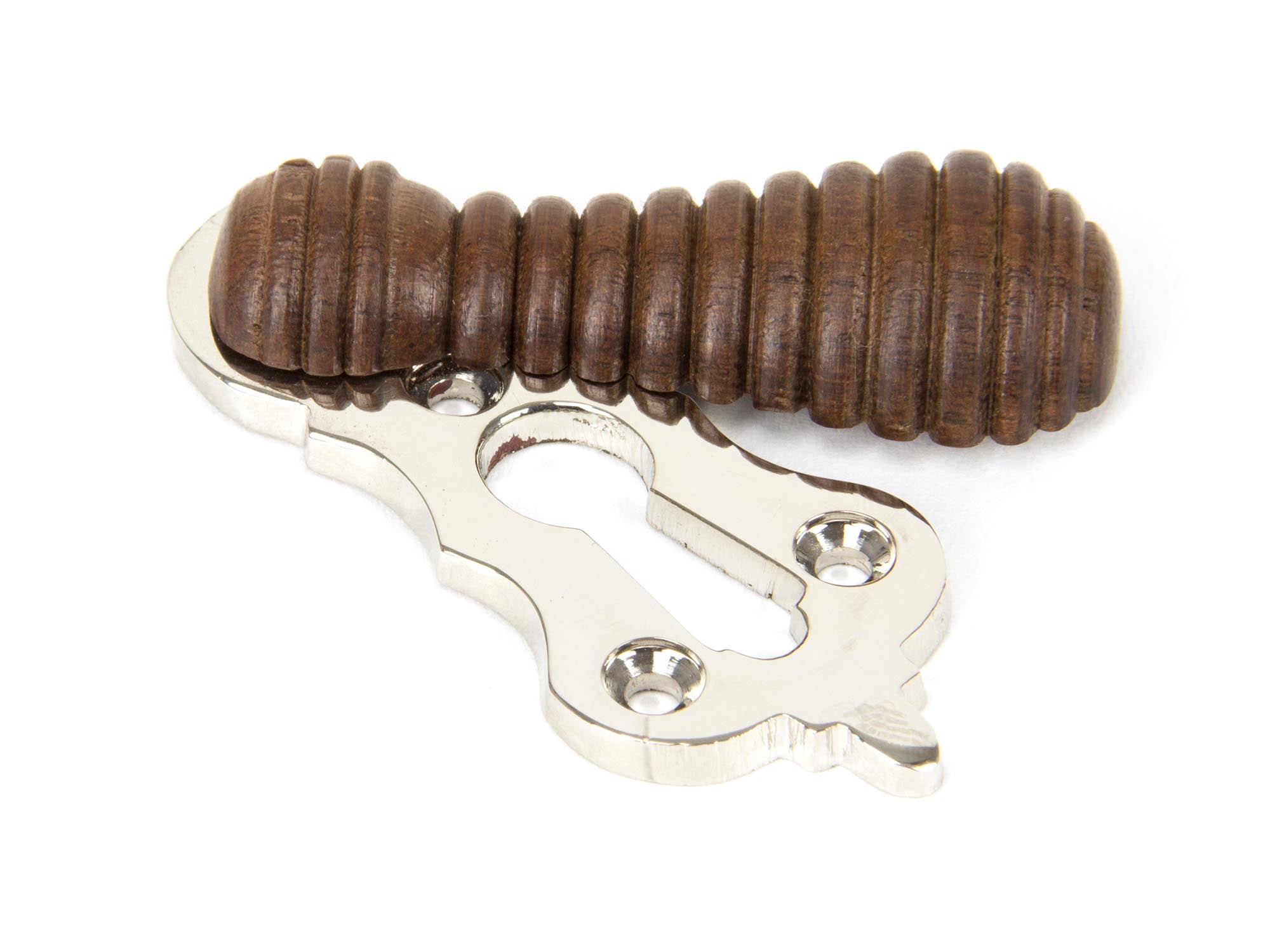 Rosewood & Polished Nickel Beehive Escutcheon
