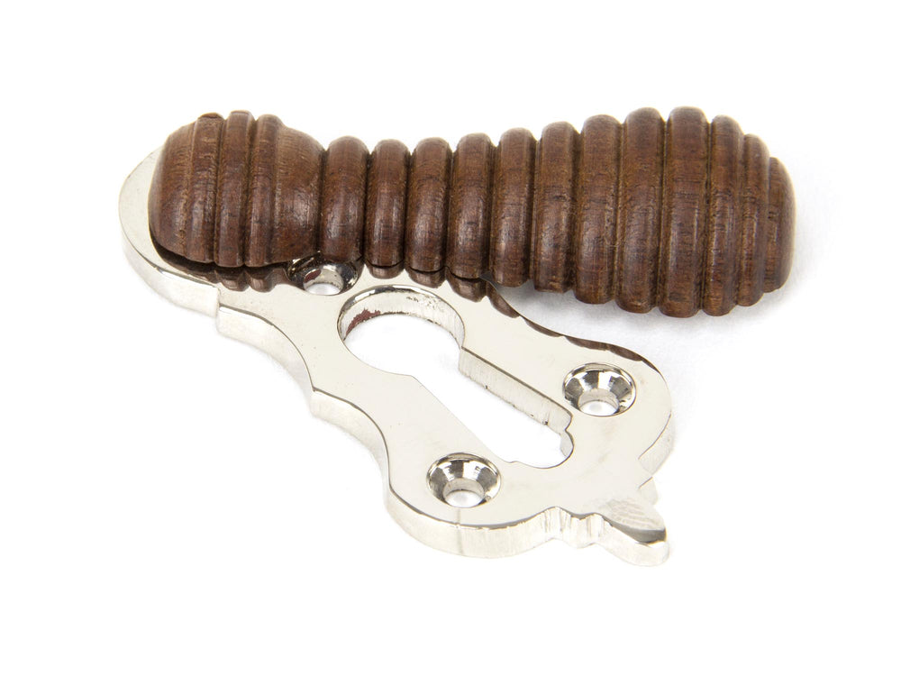 Rosewood & Polished Nickel Beehive Escutcheon